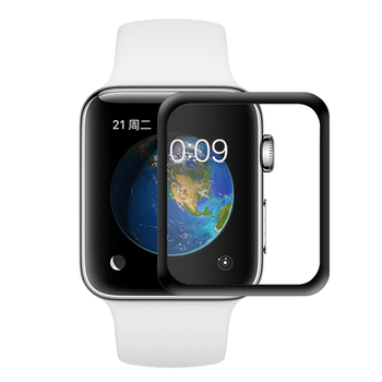 Microsonic Apple Watch 2 38mm Kavisli Temperli Cam Ekran Koruyucu Film Siyah