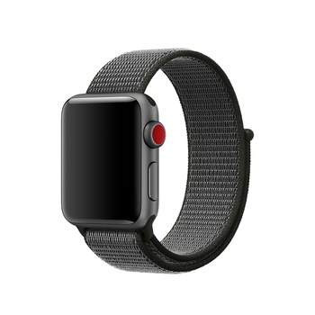 Microsonic Apple Watch 3 42mm Nylon Loop Kordon Gri