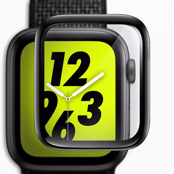 Microsonic Apple Watch 4 44mm Kavisli Kırılmaz Ekran Koruyucu Siyah