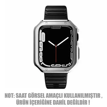 Microsonic Apple Watch 6 40mm Kordon Fullbody Quadra Resist Siyah Gümüş