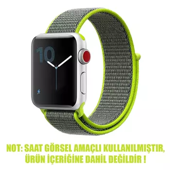 Microsonic Apple Watch SE 2022 40mm Hasırlı Kordon Woven Sport Loop Koyu Yeşil