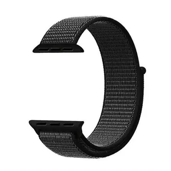 Microsonic Apple Watch SE 2022 40mm Hasırlı Kordon Woven Sport Loop Siyah