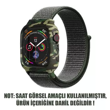 Microsonic Apple Watch SE 2022 40mm Kordon Camouflage Armor Pro Siyah