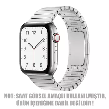Microsonic Apple Watch SE 2022 40mm Kordon Link Bracelet Band Gümüş
