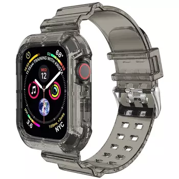 Microsonic Apple Watch SE 2022 40mm Kordon Transparent Clear Band Siyah