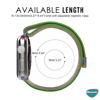 Microsonic Apple Watch SE 2022 40mm Milanese Loop Kordon Iridescent