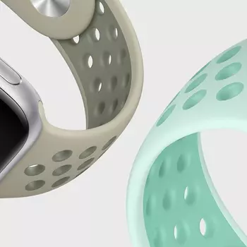 Microsonic Apple Watch SE 2022 40mm Rainbow Sport Band Kordon Gri Yeşil