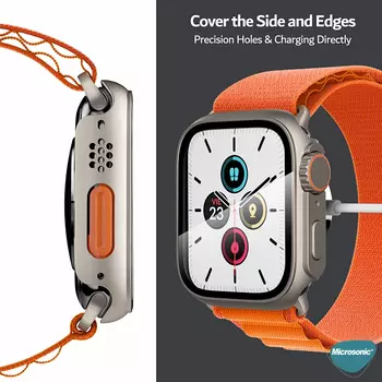 Microsonic Apple Watch SE 2022 44mm Kılıf Apple Watch Ultra Dönüştürücü Ekran Koruyucu Kasa Yıldız Işığı