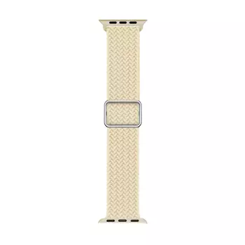 Microsonic Apple Watch SE 2022 44mm Kordon Braided Loop Band Bej