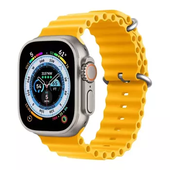 Microsonic Apple Watch SE 2022 44mm Kordon Ocean Band Sarı