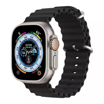 Microsonic Apple Watch SE 2022 44mm Kordon Ocean Band Siyah