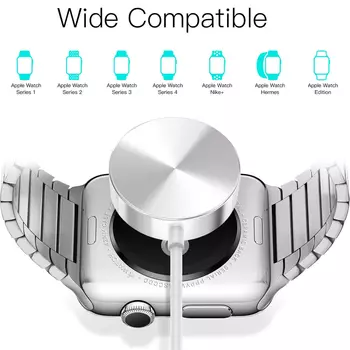 Microsonic Apple Watch SE 2022 44mm Masaüstü Manyetik Şarj Cihazı Beyaz