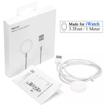 Microsonic Apple Watch SE 2022 44mm Masaüstü Manyetik Şarj Cihazı Beyaz
