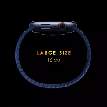 Microsonic Apple Watch SE 40mm Kordon, (Large Size, 160mm) Braided Solo Loop Band Açık Yeşil