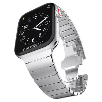 Microsonic Apple Watch SE 40mm Kordon Link Bracelet Band Gümüş