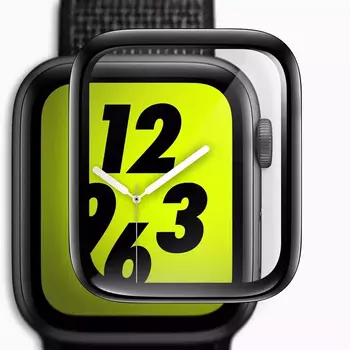 Microsonic Apple Watch SE 40mm Tam Kaplayan Temperli Cam Full Ekran koruyucu Siyah
