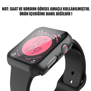 Microsonic Apple Watch SE 44mm Kılıf Matte Premium Slim WatchBand Siyah