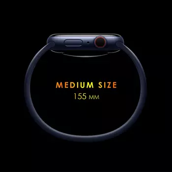 Microsonic Apple Watch SE 44mm Kordon, (Medium Size, 155mm) New Solo Loop Lacivert