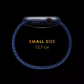 Microsonic Apple Watch SE 44mm Kordon, (Small Size, 127mm) Braided Solo Loop Band Koyu Bordo