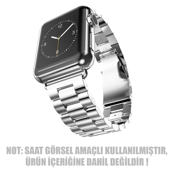 Microsonic Apple Watch SE 44mm Metal Stainless Steel Kordon Gümüş