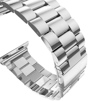 Microsonic Apple Watch SE 44mm Metal Stainless Steel Kordon Gümüş
