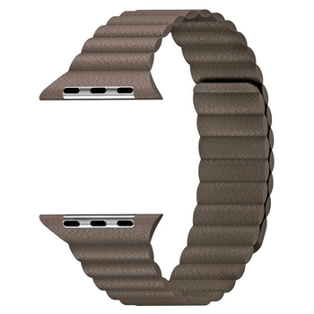 Microsonic Apple Watch SE 44mm Twist Leather Loop Kordon Kahverengi