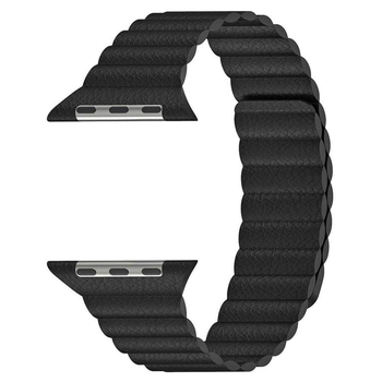 Microsonic Apple Watch SE 44mm Twist Leather Loop Kordon Siyah