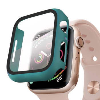 Microsonic Apple Watch Series 1 38mm Matte Premium Slim WatchBand Kılıf Koyu Yeşil