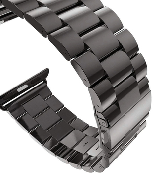 Microsonic Apple Watch Series 1 42mm Metal Stainless Steel Kordon Siyah