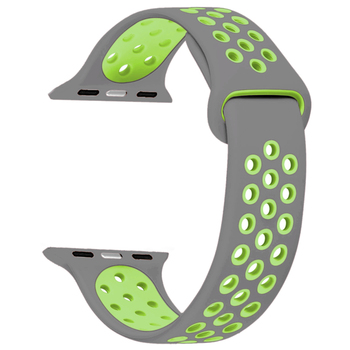 Microsonic Apple Watch Series 2 38mm Rainbow Sport Band Kordon Gri Yeşil Microsonic Apple Watch Series 2 38mm Rainbow Sport Band Kordon Gri Yeşil