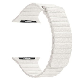 Microsonic Apple Watch Series 2 38mm Twist Leather Loop Kordon Beyaz