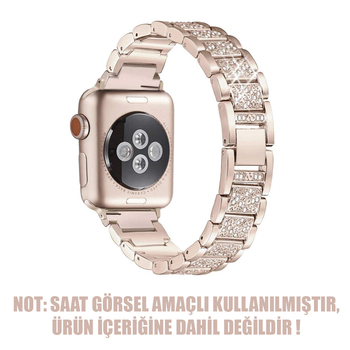 Microsonic Apple Watch Series 2 42mm Metal Dressy Jewelry Kordon Gold