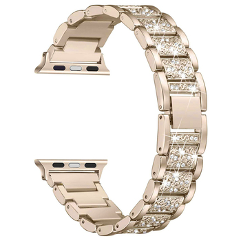 Microsonic Apple Watch Series 2 42mm Metal Dressy Jewelry Kordon Gold