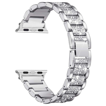 Microsonic Apple Watch Series 2 42mm Metal Dressy Jewelry Kordon Gümüş