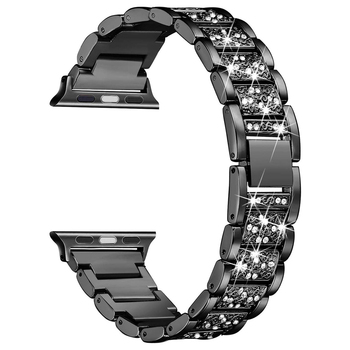 Microsonic Apple Watch Series 2 42mm Metal Dressy Jewelry Kordon Siyah Microsonic Apple Watch Series 2 42mm Metal Dressy Jewelry Kordon Siyah