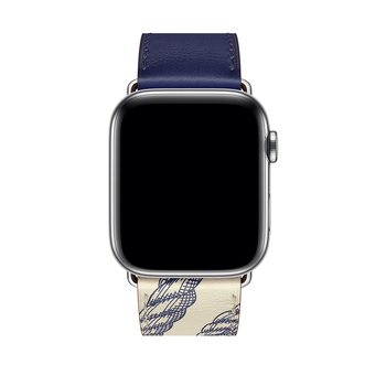 Microsonic Apple Watch Series 2 42mm Swift Leather Simple Tour Strap Lacivert