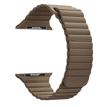 Microsonic Apple Watch Series 2 42mm Twist Leather Loop Kordon Kahverengi