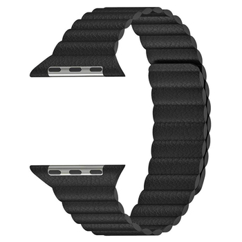 Microsonic Apple Watch Series 3 38mm Twist Leather Loop Kordon Siyah Microsonic Apple Watch Series 3 38mm Twist Leather Loop Kordon Siyah