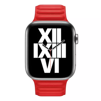 Microsonic Apple Watch Series 3 42mm Kordon Leather Link Band Kırmızı