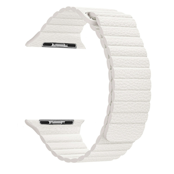 Microsonic Apple Watch Series 3 42mm Twist Leather Loop Kordon Beyaz