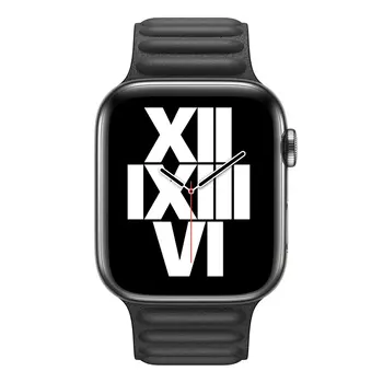 Microsonic Apple Watch Series 4 44mm Kordon Leather Link Band Siyah