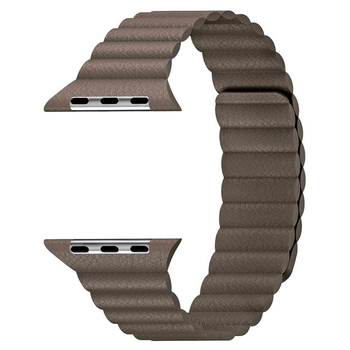 Microsonic Apple Watch Series 4 44mm Twist Leather Loop Kordon Kahverengi
