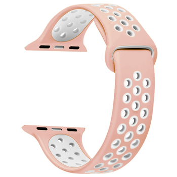 Microsonic Apple Watch Series 5 44mm Rainbow Sport Band Kordon Pudra Pembesi Microsonic Apple Watch Series 5 44mm Rainbow Sport Band Kordon Pudra Pembesi