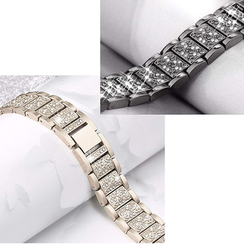 Microsonic Apple Watch Series 6 44mm Metal Dressy Jewelry Kordon Siyah