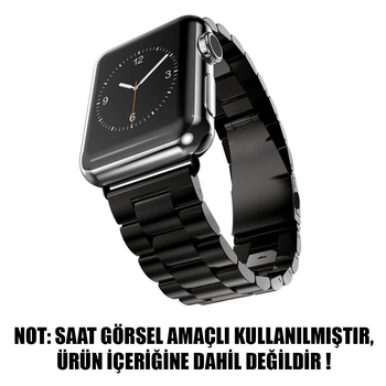 Microsonic Apple Watch Series 6 44mm Metal Stainless Steel Kordon Siyah