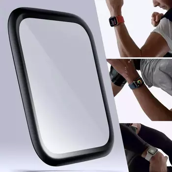 Microsonic Apple Watch Series 6 44mm Tam Kaplayan Temperli Cam Full Ekran koruyucu Siyah