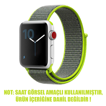 Microsonic Apple Watch Series 7 41mm Hasırlı Kordon Woven Sport Loop Koyu Yeşil