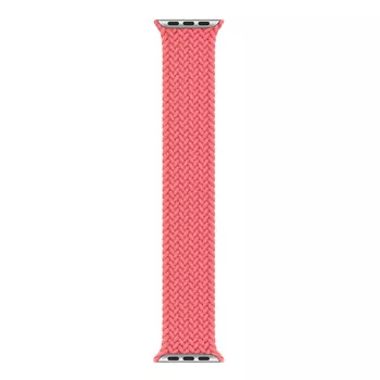 Microsonic Apple Watch Series 7 41mm Kordon, (Small Size, 127mm) Braided Solo Loop Band Pembe