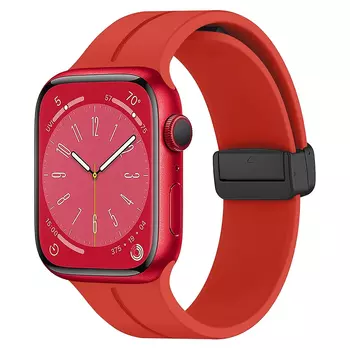 Microsonic Apple Watch Series 7 45mm Kordon Ribbon Line Kırmızı