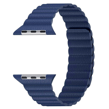 Microsonic Apple Watch Series 7 45mm Twist Leather Loop Kordon Lacivert